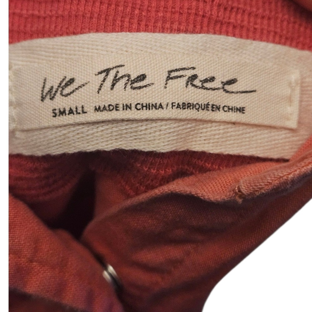 We The Free by Free People Coral Red Peplum Button Down Shirt – Size Small - Picture 9 of 9